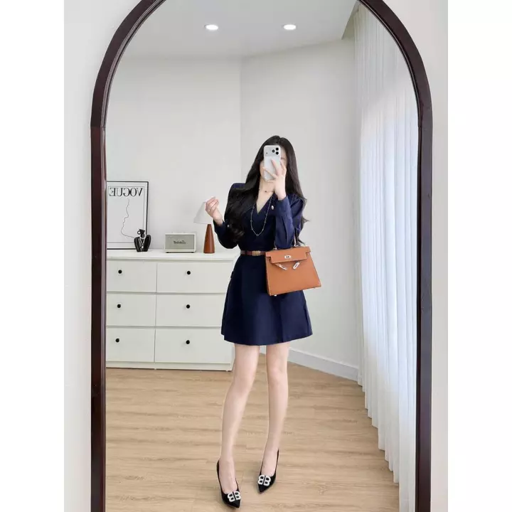 Đầm Bigsize Nữ Mập Fashion Đầm Thiết Kế Bigsize Cổ Vest Lainin Đi Tiệc Đi Chơi Đủ size 47-85kg DA0116