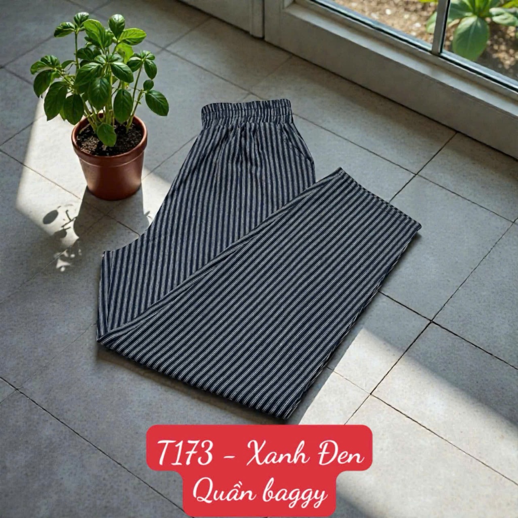 T173 Quần Baggy - Vải Linen Chất vải dày dặn - Dài quần 92cm ống 16cm