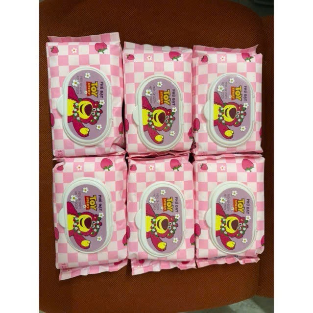 THÙNG 24 GÓI KHĂN ƯỚT Gấu Hồng LOSTO ( 120 TỜ ) PHÚ ĐẠT MẪU MỚI- ShopBỉmBôngBống