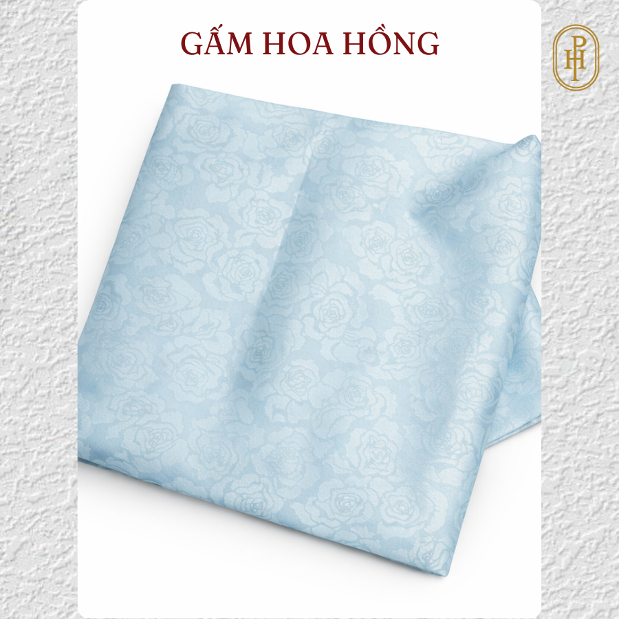 GẤM LỤA CAO CẤP [Phượng Hoàng] May Áo Dài, May Đầm Váy họa tiết Hoa Hồng, chất liệu mềm rũ, mặc Tết HH02