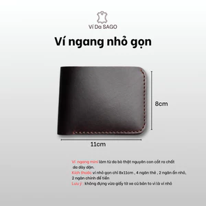 Ví Ngang mini GADO, Da Bò Sáp - thương hiệu Ví Da SAGO (SG02)