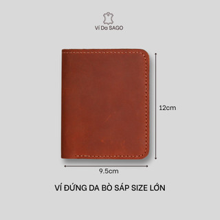 Ví Đứng Nam , Da Bò Sáp Và Da Bò Nappa Mềm, Bảo Hành 12 Tháng , Thương Hiệu Ví Da SAGO (SG01)