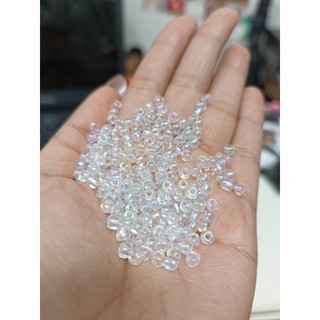 HẠT CƯỜM TRONG ÁNH CẦU VỒNG màu xà cừ làm vòng tay, đính kết trang trí decor