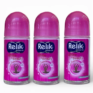 Combo 3 chai Lăn khử mùi Relik White & Beauty hồng Lớn 50ml chính hãng
