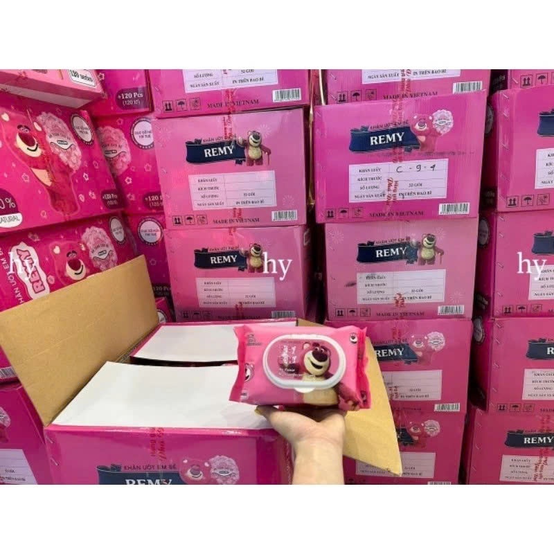 Thùng  32 Gói Gấu Dâu Baby Remy An Toàn Tiện Lợi - Gói 120 tờ