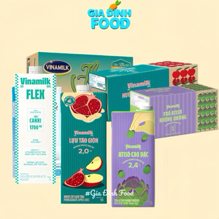 [THÙNG 12 Hộp] Trà Atiso không đường, Nước ép lựu táo, Sữa dinh dưỡng Flex không đường Vinamilk Hộp 1Lít