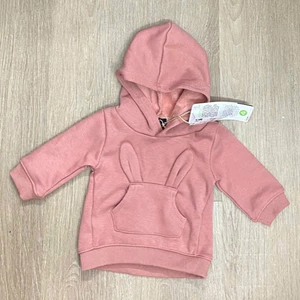 Áo Nỉ Hoodie Bé Gái Có Mũ Hình Tai Thỏ Dễ Thương Chất Nỉ Mềm Ấm