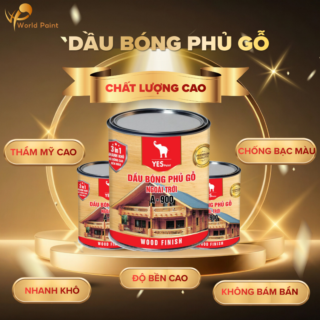 Dầu Bóng Cao Cấp Phủ Gỗ Ngoài Trời A-900 Yes Paint Sơn Bóng Gỗ, Sơn ...