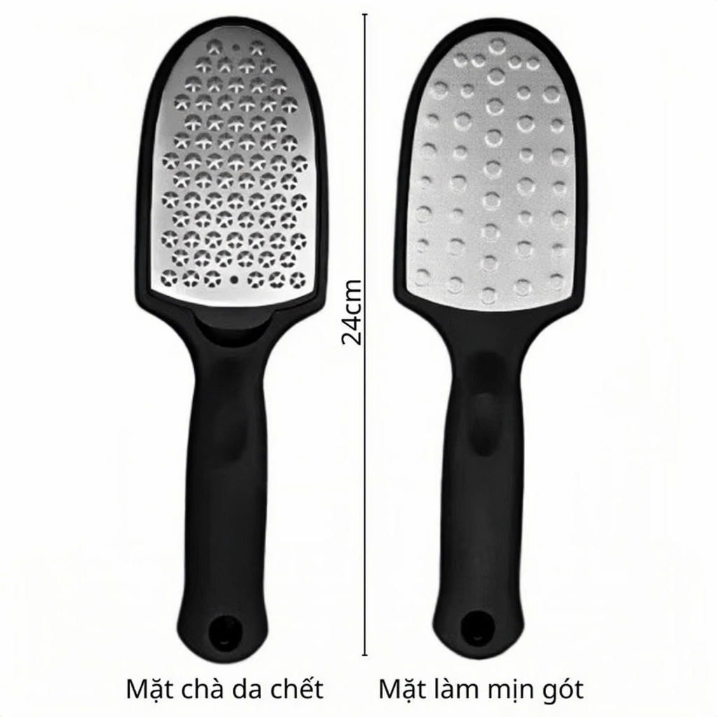 Combo 3 món chà gót chân 2in1 inox 304 đa năng - Dụng cụ chà gót 2 mặt, chà mịn và chà tẩy da chết chuyên dụng