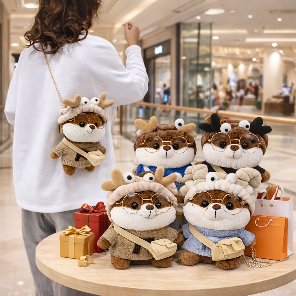 Túi Đeo Chéo Nhồi Bông Hình Chú Sóc Dễ Thương – Túi Mini Cute Cho Bạn Gái & Trẻ Em