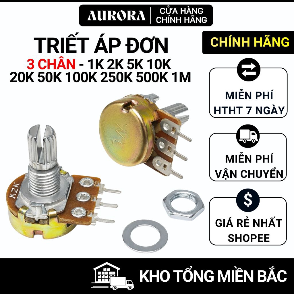 Triết Áp Đơn 3 Chân WH148 1K 2K 5K 10K 20K 50K 100K 200K 500K 1M