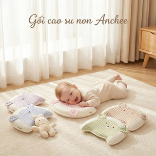 Gối cao su non chống bẹt đầu Anchee cho bé, cao su non cao cấp, vỏ có thể tháo dời