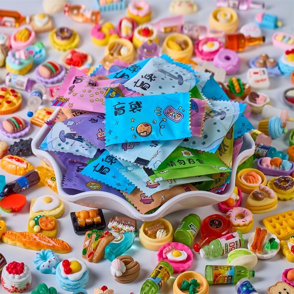 Set 100 Túi mù Không Trùng Nhau , Quà Tặng Học Sinh Giá Rẻ , túi mù bí mật kẹo túi mù charm đồ ăn chai nước đồ chơi mini
