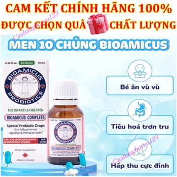 (CHỌN QUÀ) Lọ 10ml Men Vi Sinh BioAmicus Complete 10 chủng lợi khuẩn giúp cải thiện hệ vi sinh đường ruột cho Bé HM