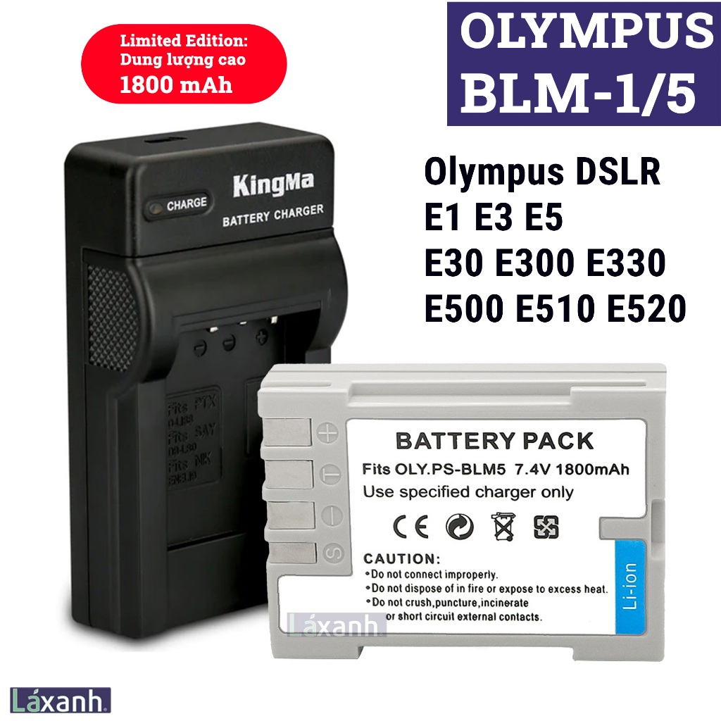 BLM-5 Kit 2 Batterie Al Litio E Caricabatterie Doppio USB Per Fotocamera Olympus: E1, E5, E3, E300, E330, E500, C-8080 E Altri