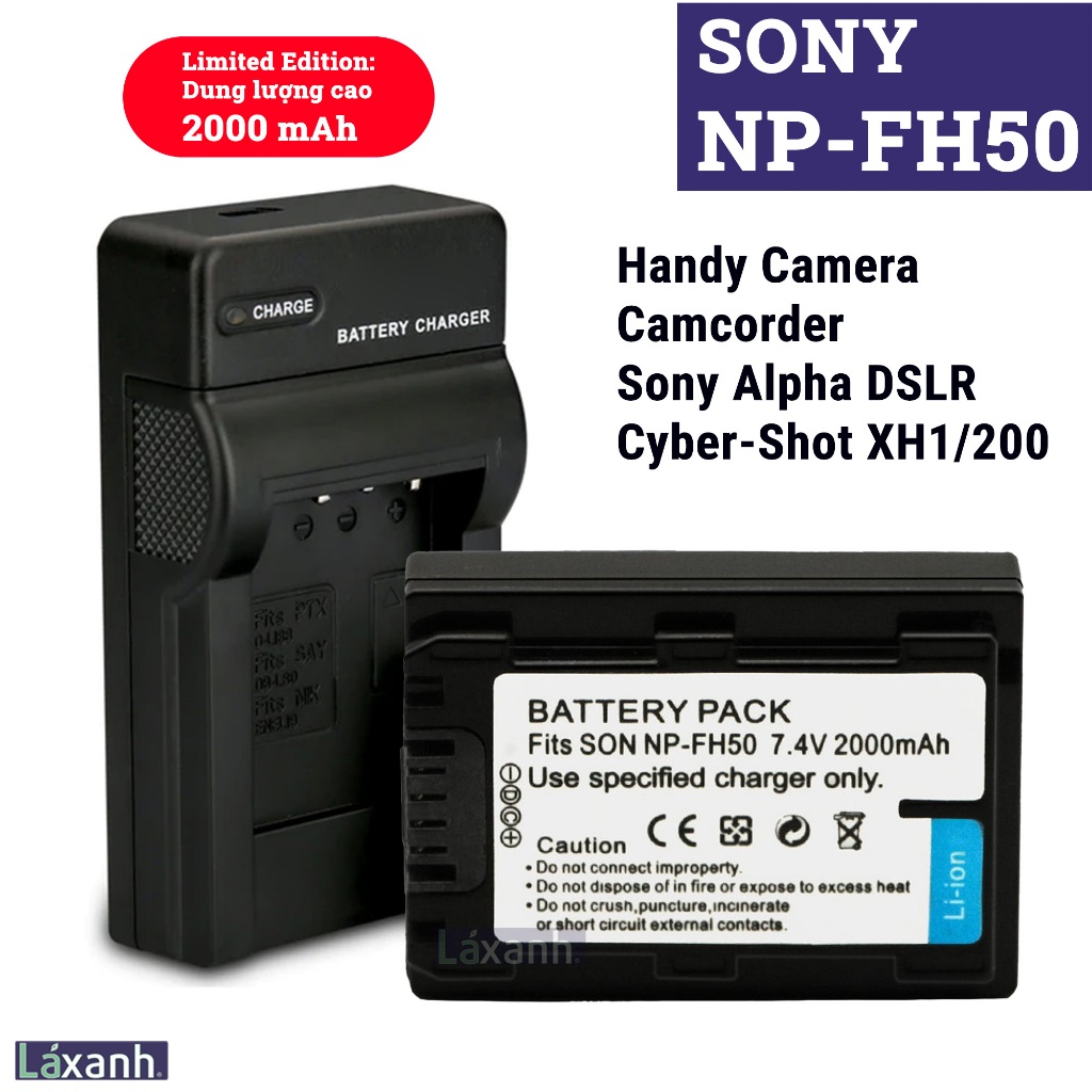 Sony NP-FH50 | Pin và dock sạc pin máy ảnh máy quay Sony Handy camera ...
