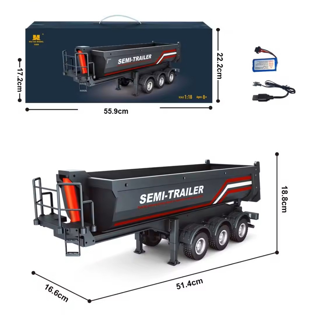 Xe đầu kéo điều khiển từ xa HUINA 1501 tỷ lệ 1:18, mô hình Scania 770s cao cấp 19 kênh, có đèn LED và âm thanh