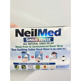 Muối sinh lý rửa mũi Neilmed Sinus Rinse hàng Mỹ (Túi 250 gói muối không kèm bình) -Hàng Chính Hãng