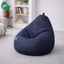 Ghế Lười Hạt Xốp Kèm Đôn Gác Chân 3II HOME Vỏ Bọc Ghế Vải Jean Xanh Navy Cao Cấp Bền Form Decor Đẹp