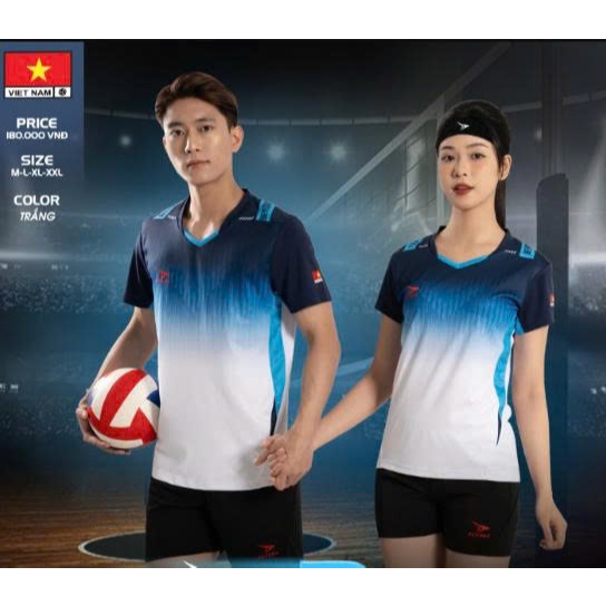 Bộ quần áo bóng chuyền nam nữ Beyono Xanh thi đấu, tập luyện – in tên số theo yêu cầu, thấm hút mồ hôi