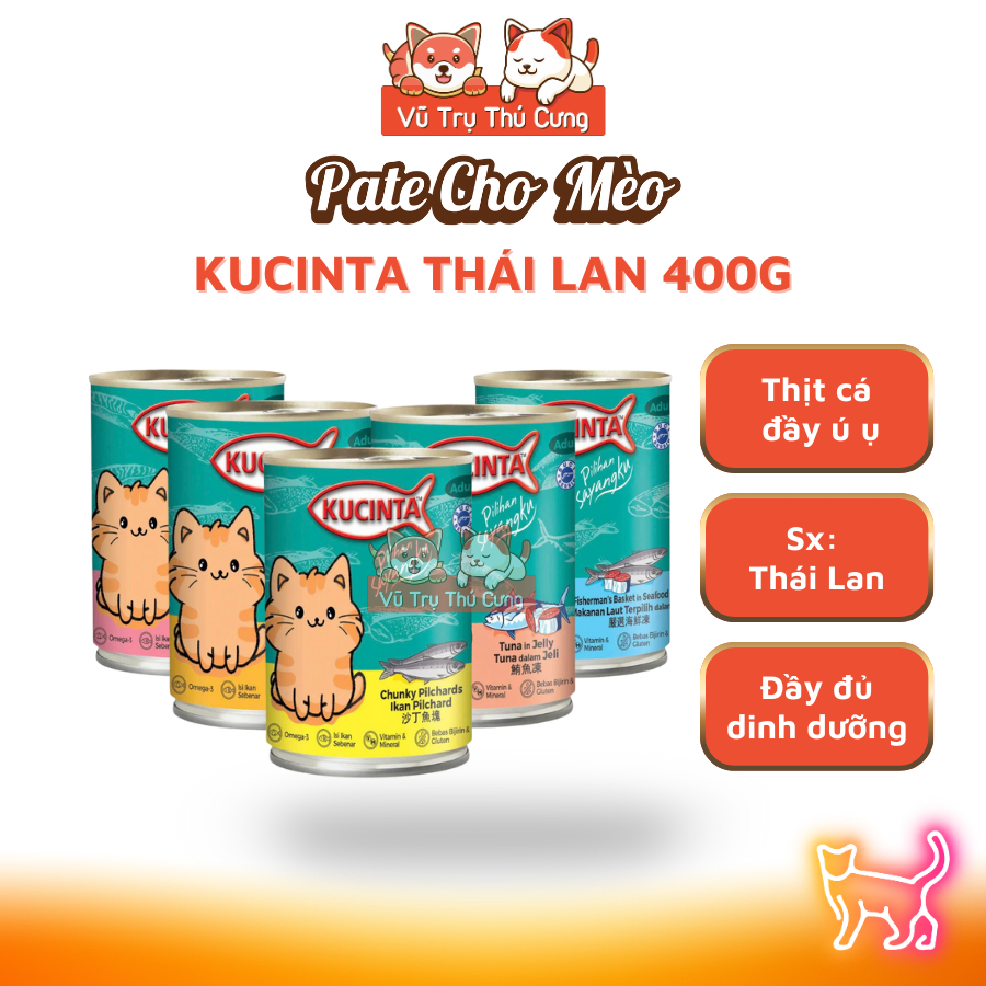 Pate Cho Mèo Thái Lan Kucinta Lon 400g