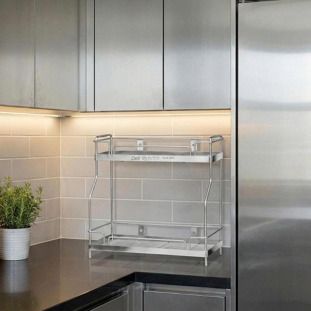 [HỎA TỐC] Kệ đa năng Deli La QUI PHÚC, inox 304 cao cấp, không gỉ, tiện dụng, kệ gia vị nhà bếp