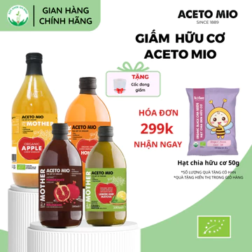 Giấm Táo, Giấm Lựu Hữu Cơ Aceto Mio - Ý - Dấm Táo Giảm Cân Ăn Kiêng Eatclean [ Tặng Cốc Đong]