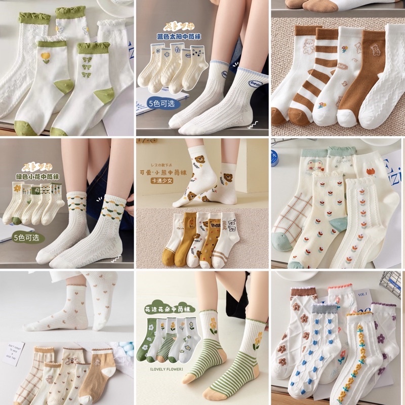 Combo 10 đôi tất nữ ngẫu nhiên siêu Cute