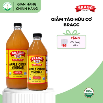 [ CHÍNH HÃNG ] Giấm Táo Hữu Cơ Bragg 473ml & 946ml - Date 2030,Dấm Táo Giảm Cân Ăn Kiêng Eatclean [Tặng cốc đong]