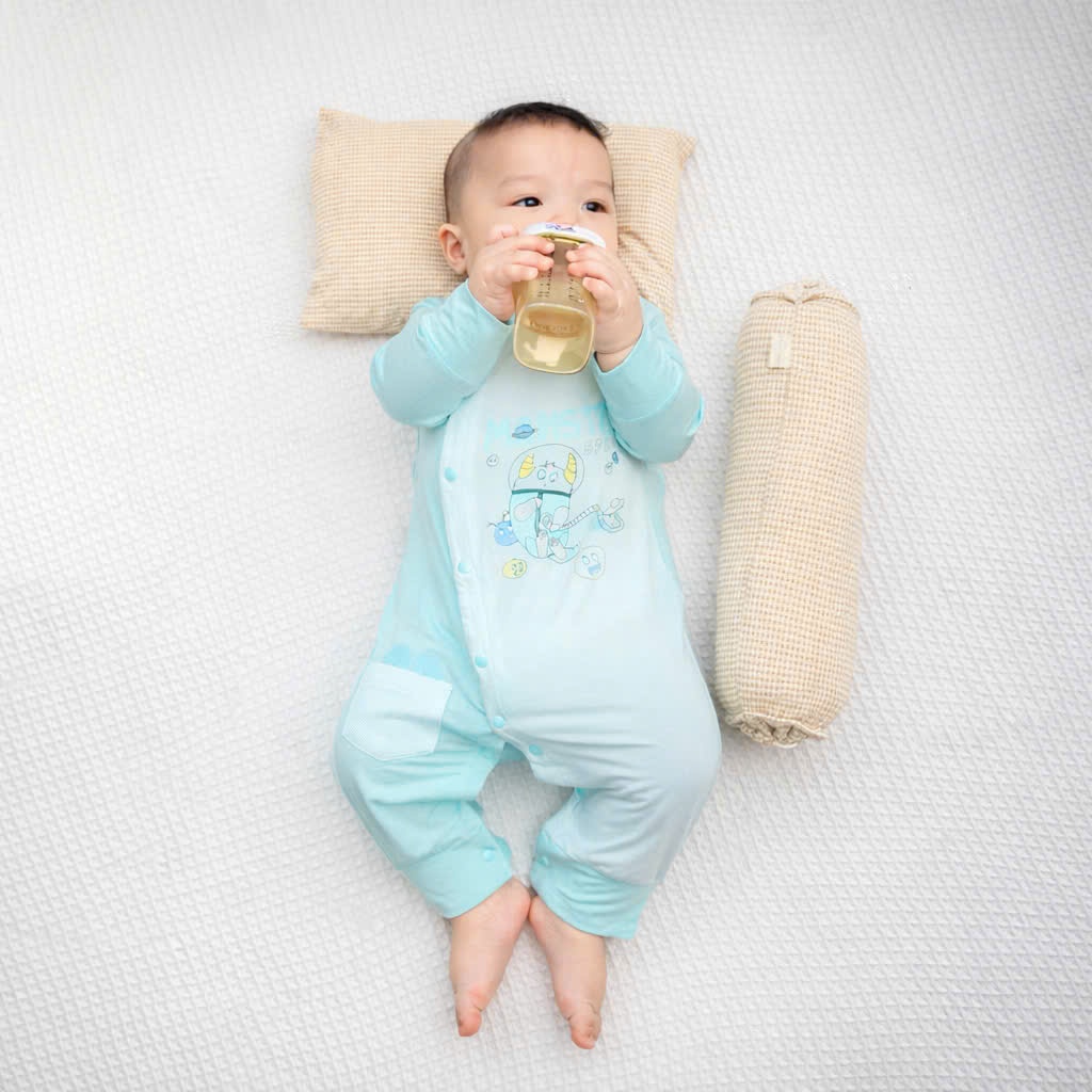 [XẢ] Bodysuit dài tay cho bé Ualarogo từ 0-12 tháng tuổi bộ liền thân vải Bamboo sợi tre co giãn thoáng mát