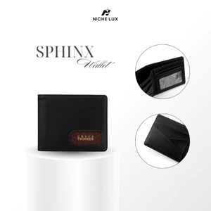 Ví Da PU Ngang Monogram SPHINX Nam Nữ Bóp Đựng Tiền Thẻ Nhiều Ngăn Nhỏ Gọn Trượt Nước | NICHE LUXURY