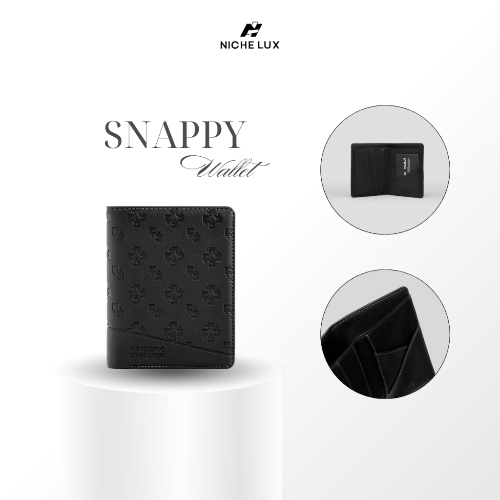 Ví Da PU Đứng Monogram SNAPPY Nam Nữ Bóp Đựng Tiền Thẻ Nhiều Ngăn Cao Cấp Chính Hãng | NICHE LUXURY