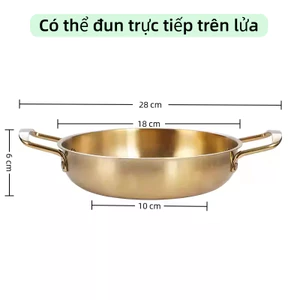 Bát Inox 304 Mạ Titan, Phong Cách Hàn Quốc, Dày, Có Thể Đun Trên Lửa Trực Tiếp, An Toàn Cho Mẹ Và Bé