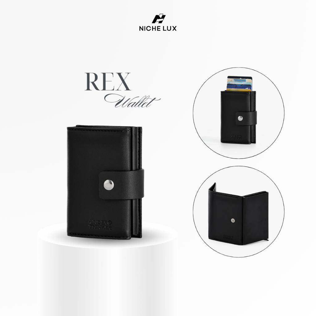 Ví Da PU REX Có Hộp Đựng Thẻ Gập Ba Nam Nữ Bóp Đựng Tiền Mini Nhiều Ngăn Nhỏ Gọn | NICHE LUXURY