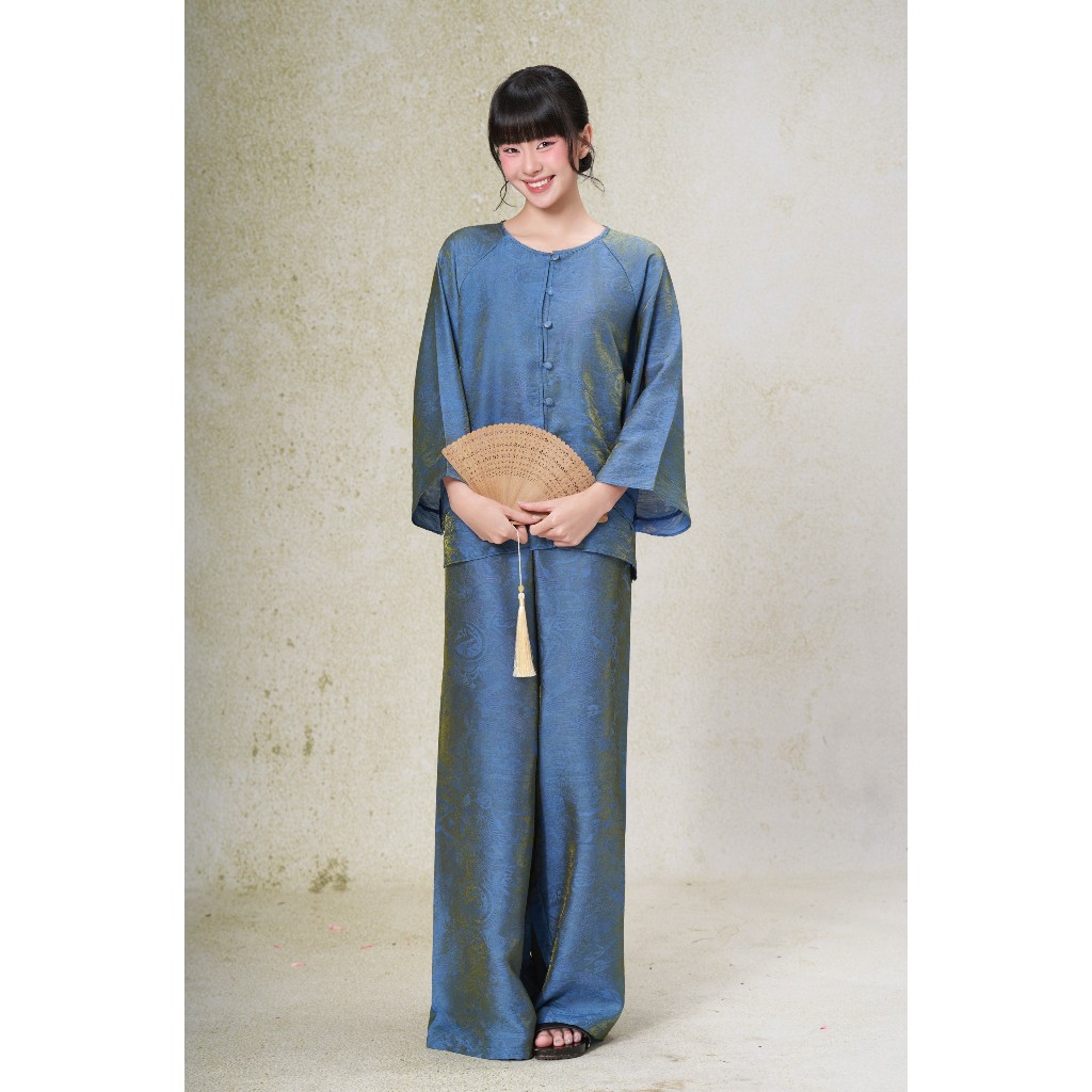 Set Áo Bà Ba Tết Du Nhiên Miều Est.2013 Gồm Áo Và Quần Thích Hợp Đi Chợ Tết