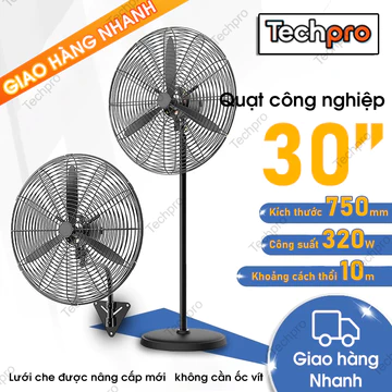 30Inch Quạt công nghiệp Quạt đứng Quạt treo tường Quạt điện Công suất lớn 130W Bảo hành 1 năm Lắp đặt dễ dàng