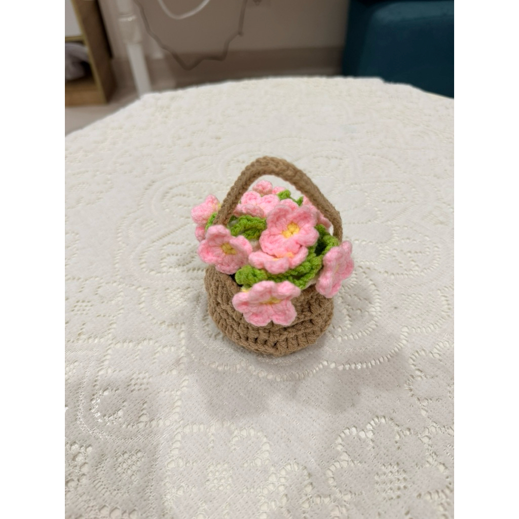 Lót ly giỏ hoa đào bằng len handmade | Shopee Việt Nam