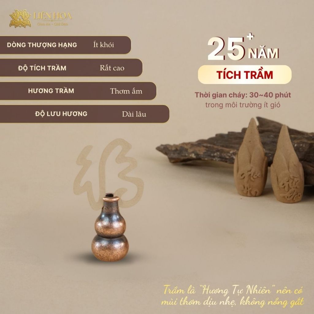 1 tép Trầm Chữ Phước | Thượng Hạng | Đại | Sạch | Thơm Sâu | Tự Nhiên | Phong Thủy