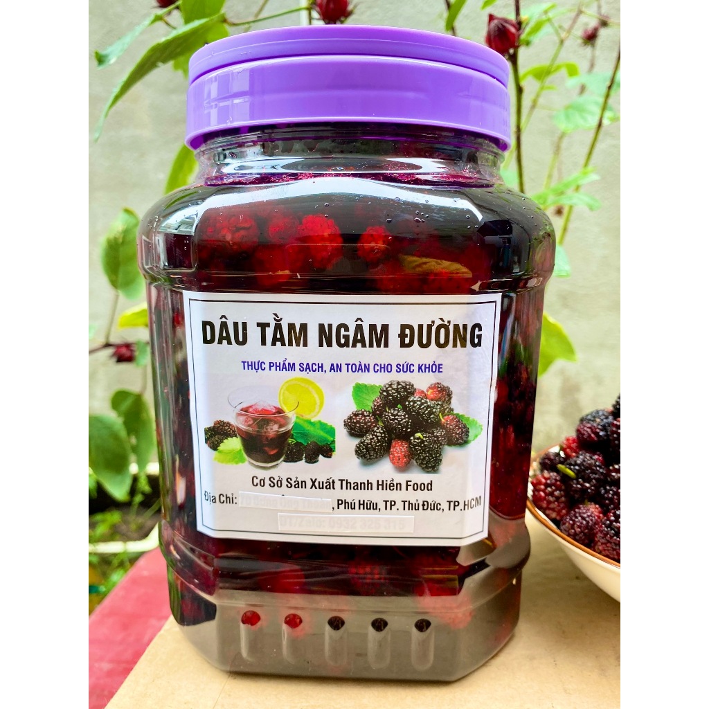 Dâu tằm ngâm đường phèn hủ 2 kg, dâu tằm Đà Lạt  thơm và đậm đặc.