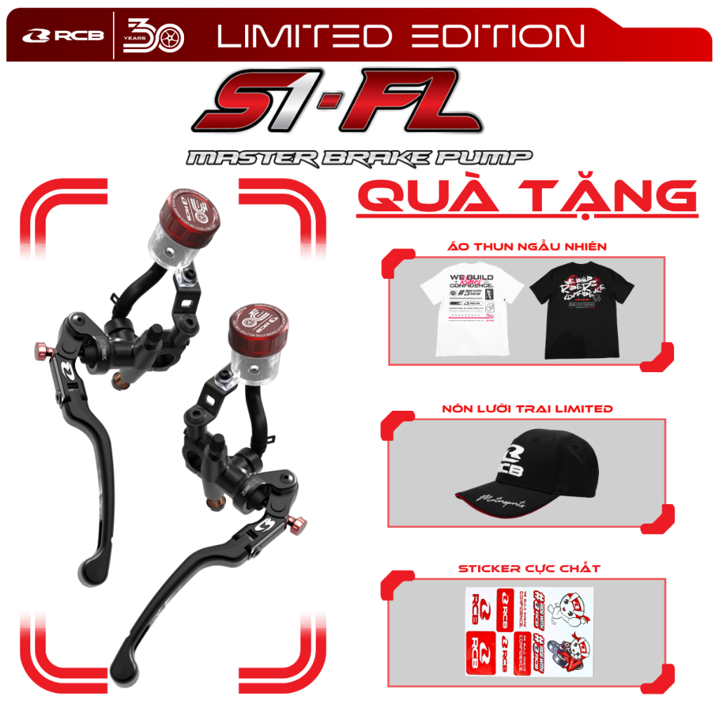 Tay Dầu RCB S1-FL 14mm 2 Tay 2 Bình Dầu Phiên Bản 30 Năm Giới Hạn