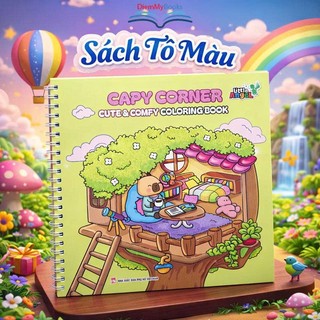 Sách Tô Màu dành cho mọi lứa tuổi - CAPY CORNER 72 Trang (bìa nhũ, gáy lò xo)