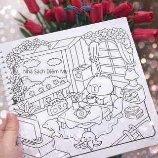 Sách Tô Màu dành cho mọi lứa tuổi - CAPY CORNER 72 Trang (bìa nhũ, gáy lò xo)