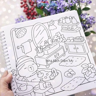 Sách Tô Màu dành cho mọi lứa tuổi - CAPY CORNER 72 Trang (bìa nhũ, gáy lò xo)