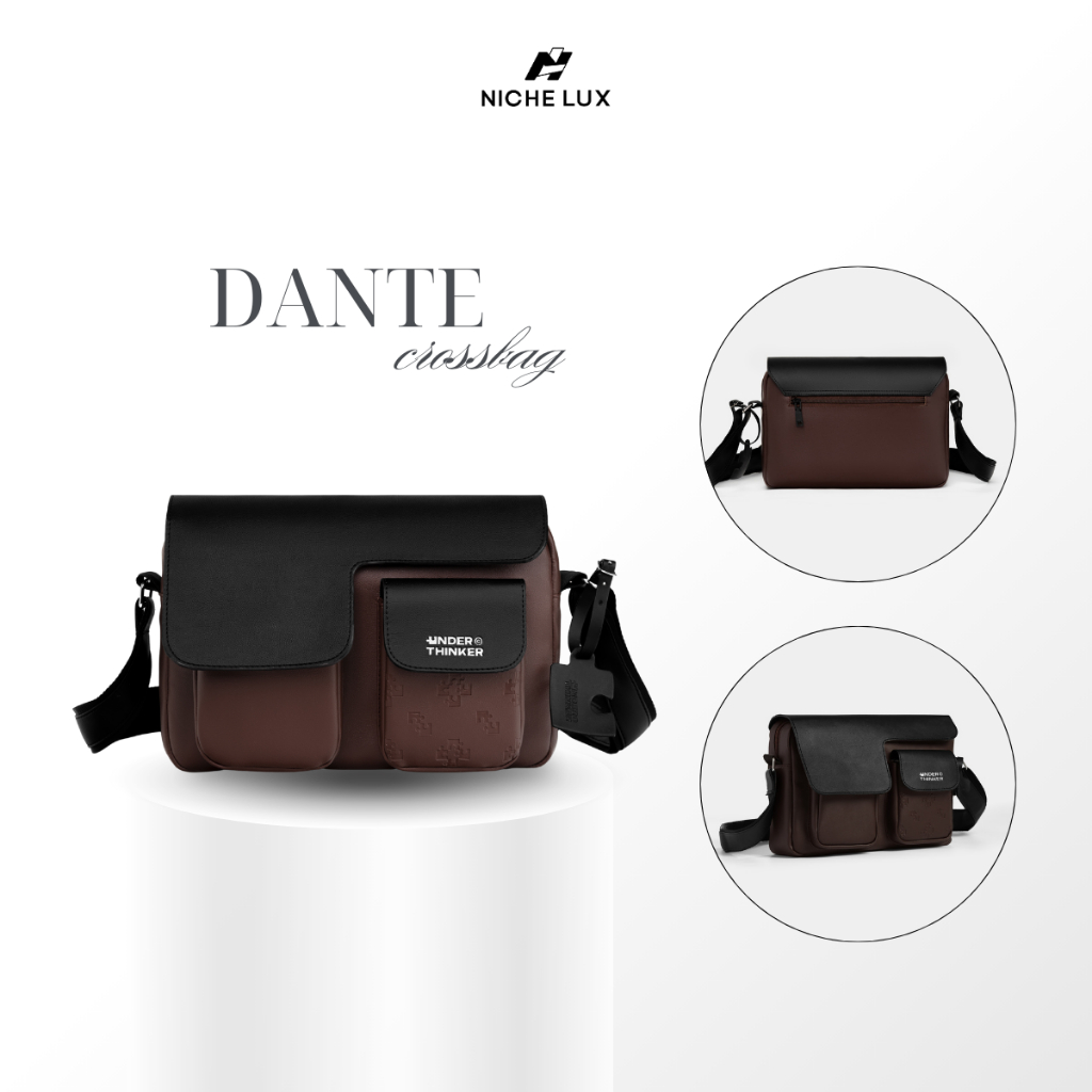 Túi Hộp Da PU Đeo Chéo DANTE Nam Nữ Monogram Đựng Điện Thoại Ipad Đi Chơi Trượt Nước | NICHE LUXURY