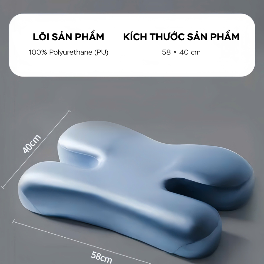 Gối công thái học H-Shape giúp hạn chế nếp nhăn cổ và mặt khi ngủ, giảm đau mỏi cổ vai gáy, nâng đỡ đốt sống cổ