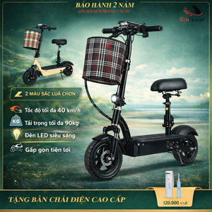 Xe điện mini E- SCOOTER phiên bản cao cấp gấp gọn, động cơ 120W, pin 4.5AH / 24V, tải trọng 80kg, tặng kèm giỏ đồ