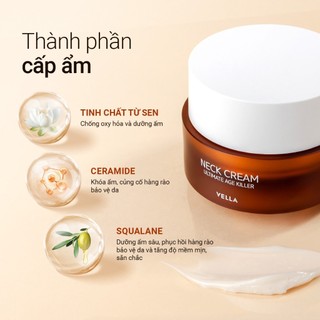 Kem Dưỡng Da Cổ VELLA Neck Cream Cải Thiện Nếp Nhăn Vùng Cổ, Chống Lão Hóa Da