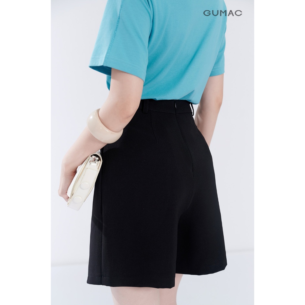 Quần váy nữ form A  GUMAC dây kéo sau có túi vải carolan xược cao cấp SHF06037