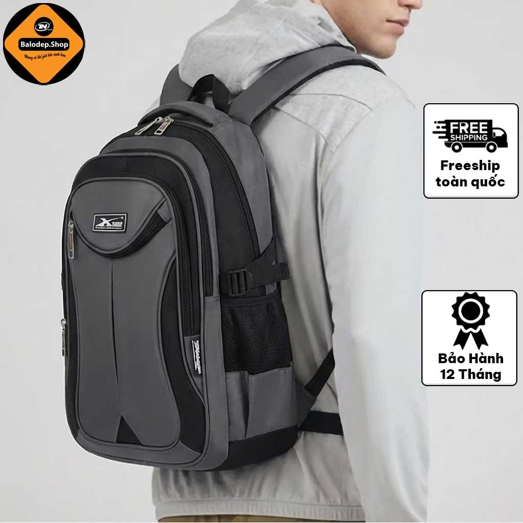 Balo laptop chống sốc Xbags XB 2004 đựng laptop nam 15.6 inch vải dù chống nước xám đen phong cách!