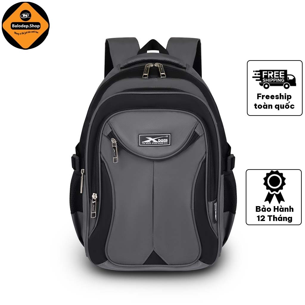 Balo laptop chống sốc Xbags XB 2004 đựng laptop nam 15.6 inch vải dù chống nước xám đen phong cách!